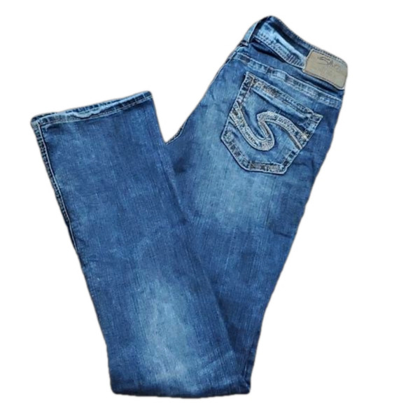 Silver Jean Co Women's Suki Mid Slim Boot Distressed Size 26 - Picture 1 of 15